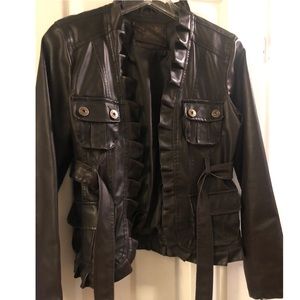 Dark brown faux leather jacket